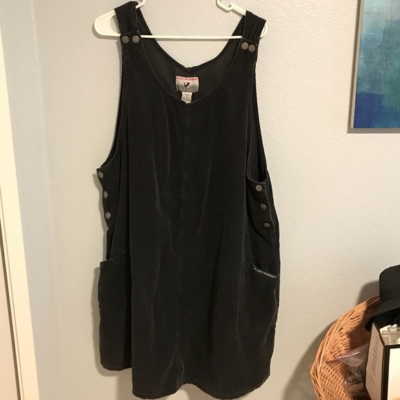 Planet Motherhood Dresses & Skirts - Black Corduroy Overall Dress
